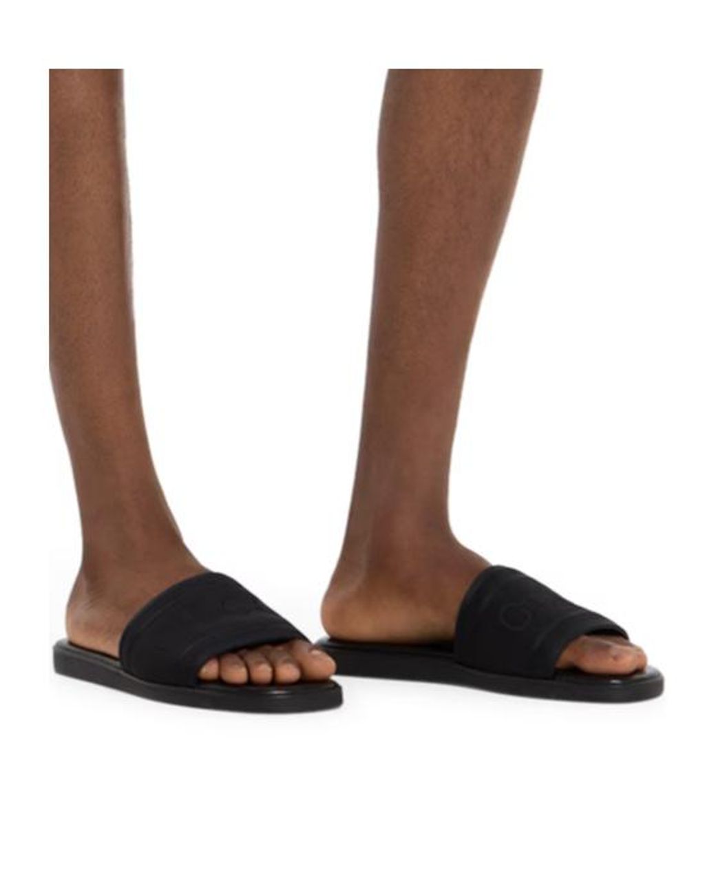 Gucci Black Logo Strap Slide Sandals for men