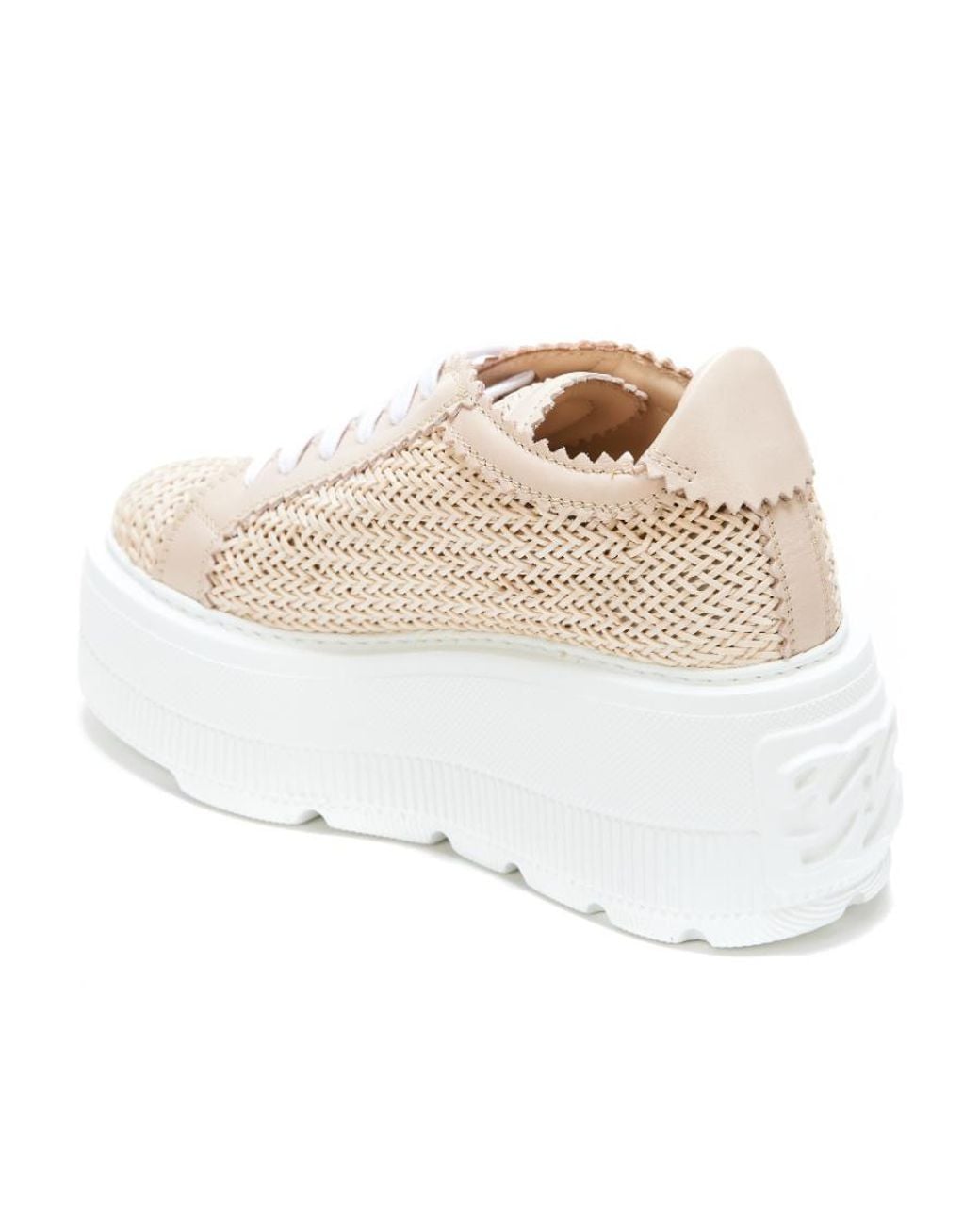 Casadei Natural Interwoven-Detailed Chunky Lace-Up Sneakers