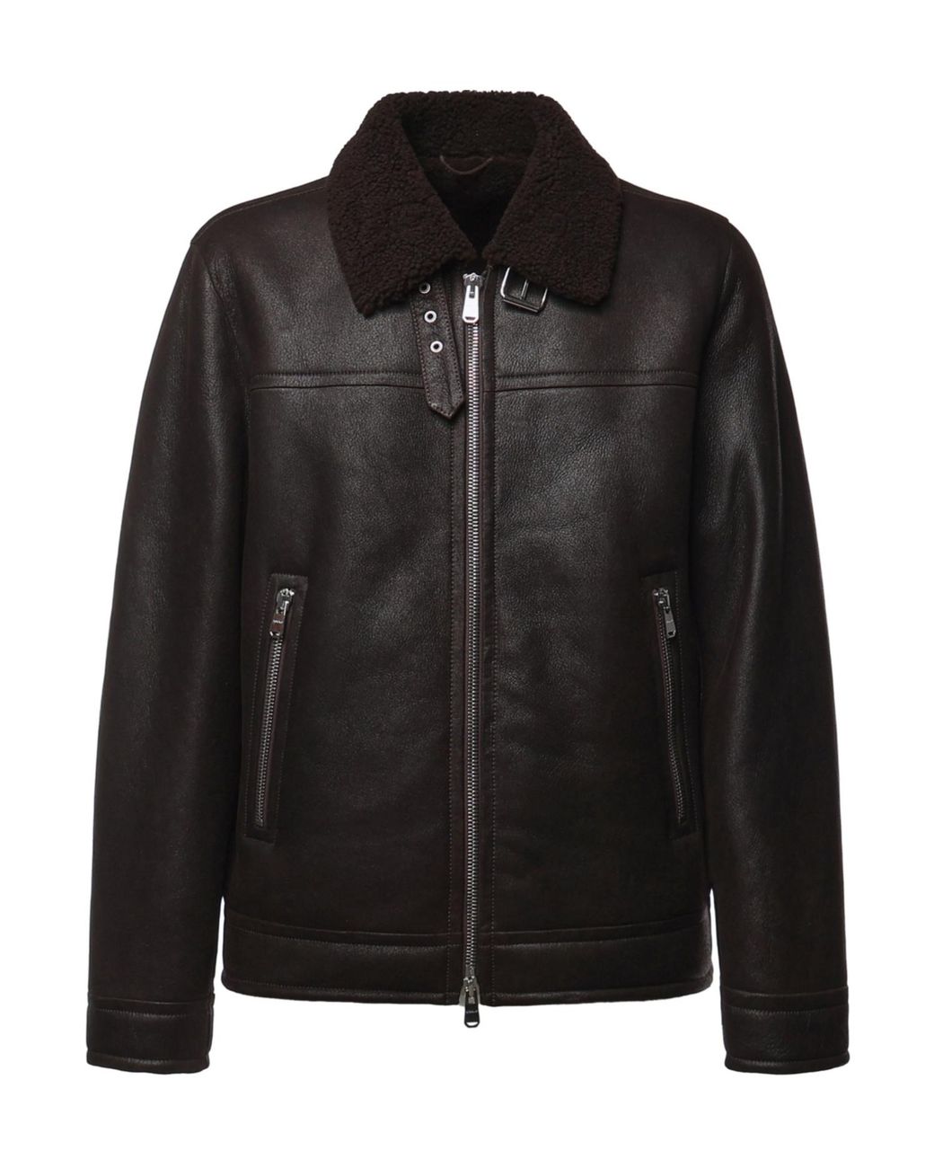 Dondup Black Shearling Biker Jacket for men