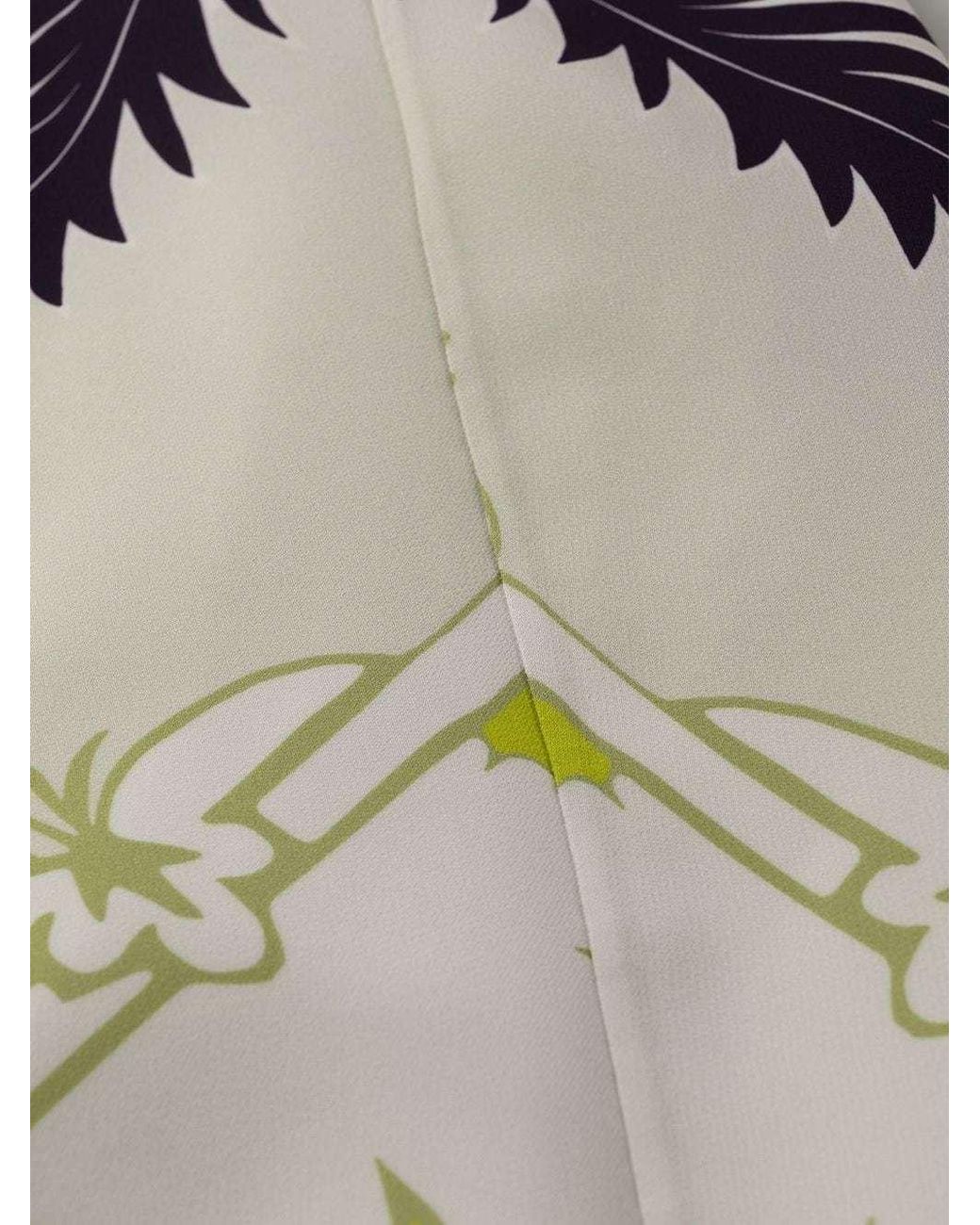 Valentino White Abstract-Print Long-Sleeve Dress
