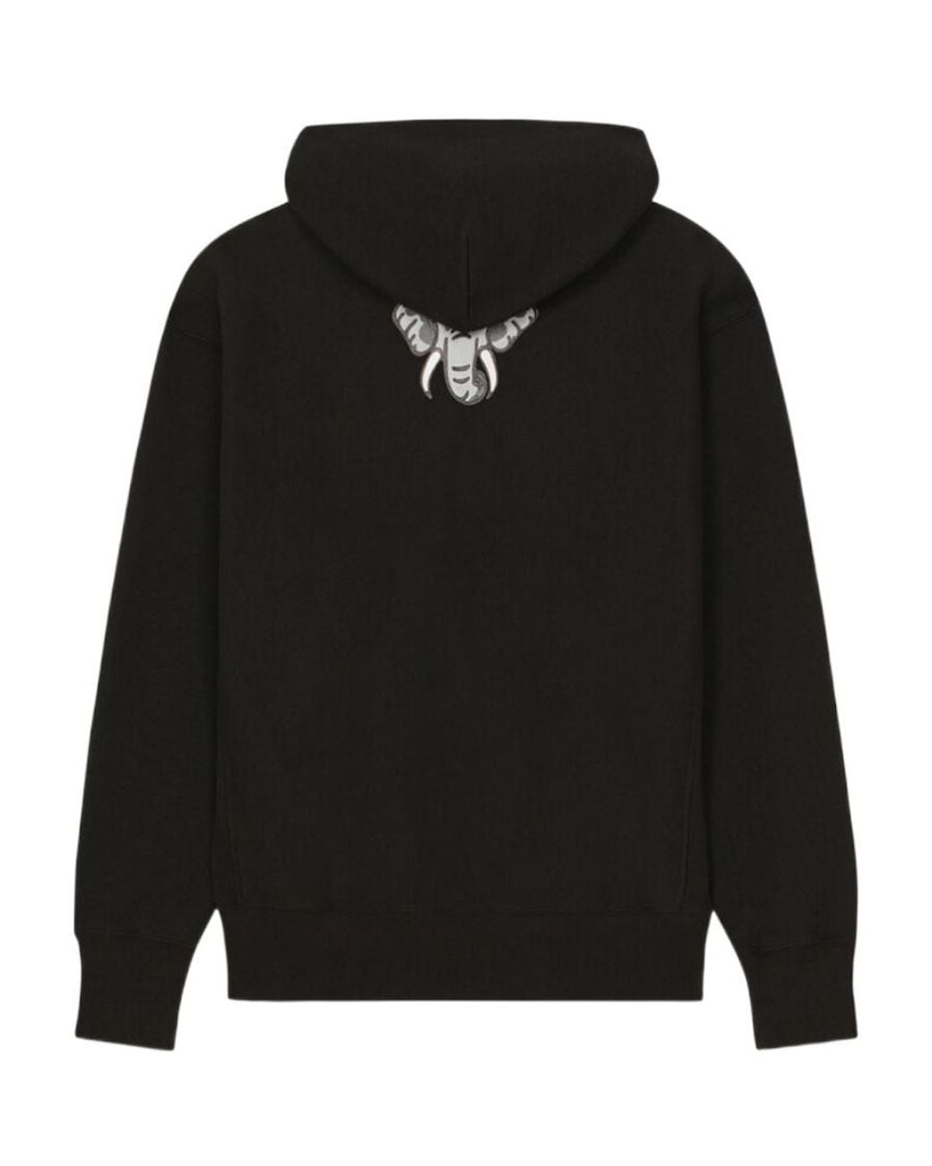 KENZO Black Logo Printed Hoodie for men