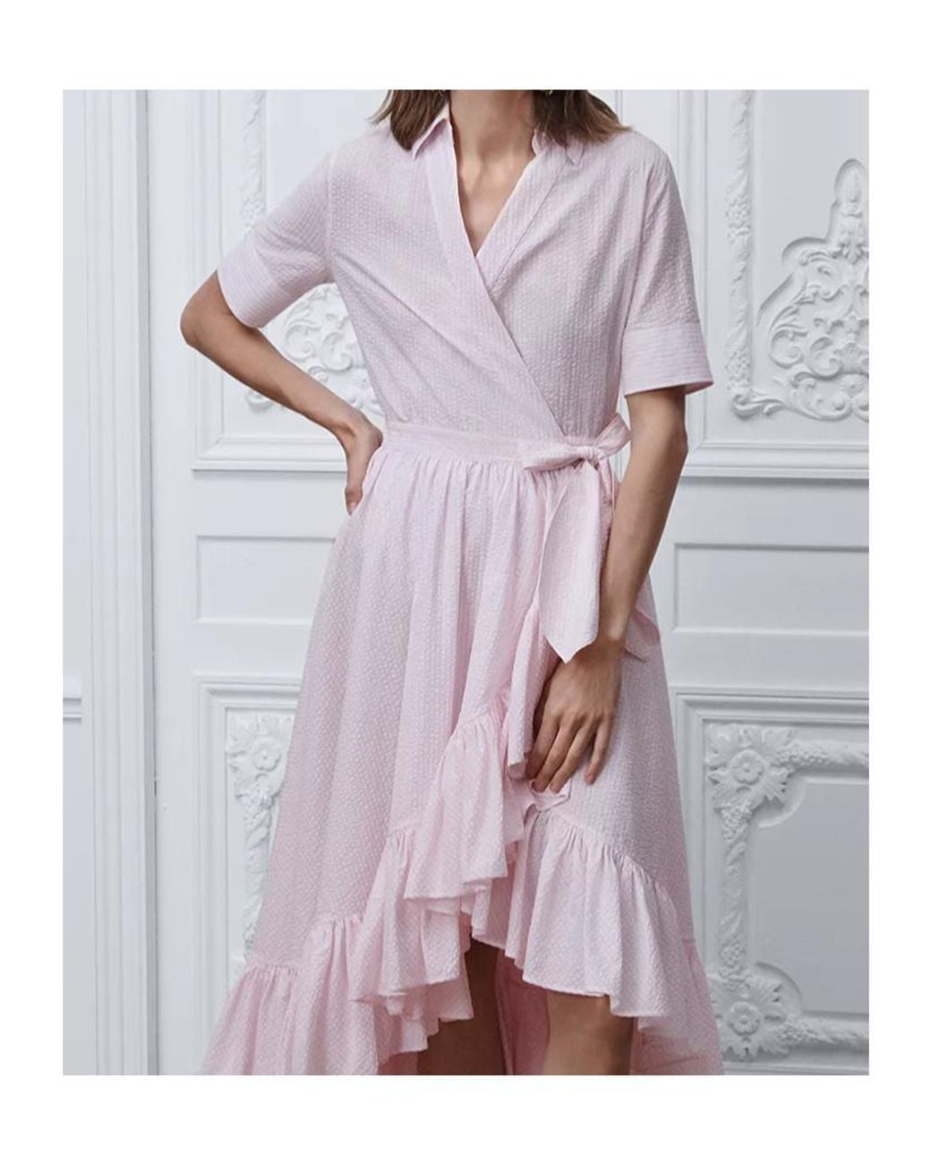 Dior Purple Iviera Mid-Length Ruffled Dress