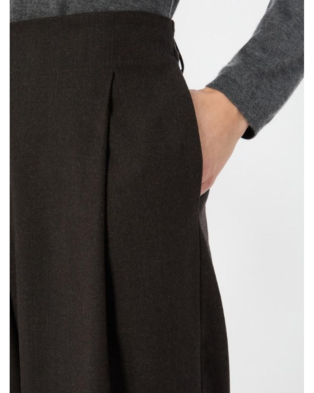 Max Mara Black Mxmpergola Pleated Flannel Trousers