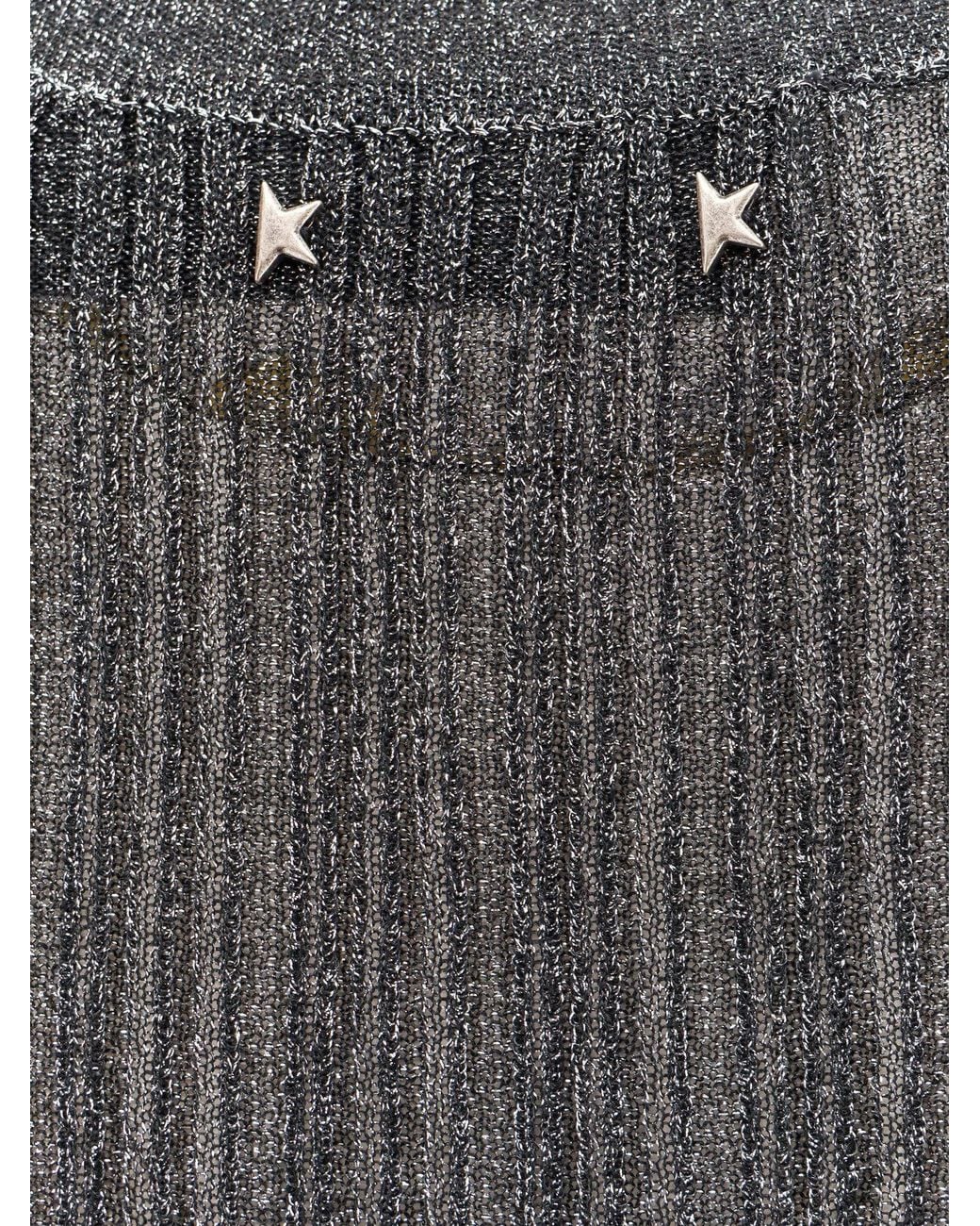 Golden Goose Deluxe Brand Gray V-Neck Lurex Top