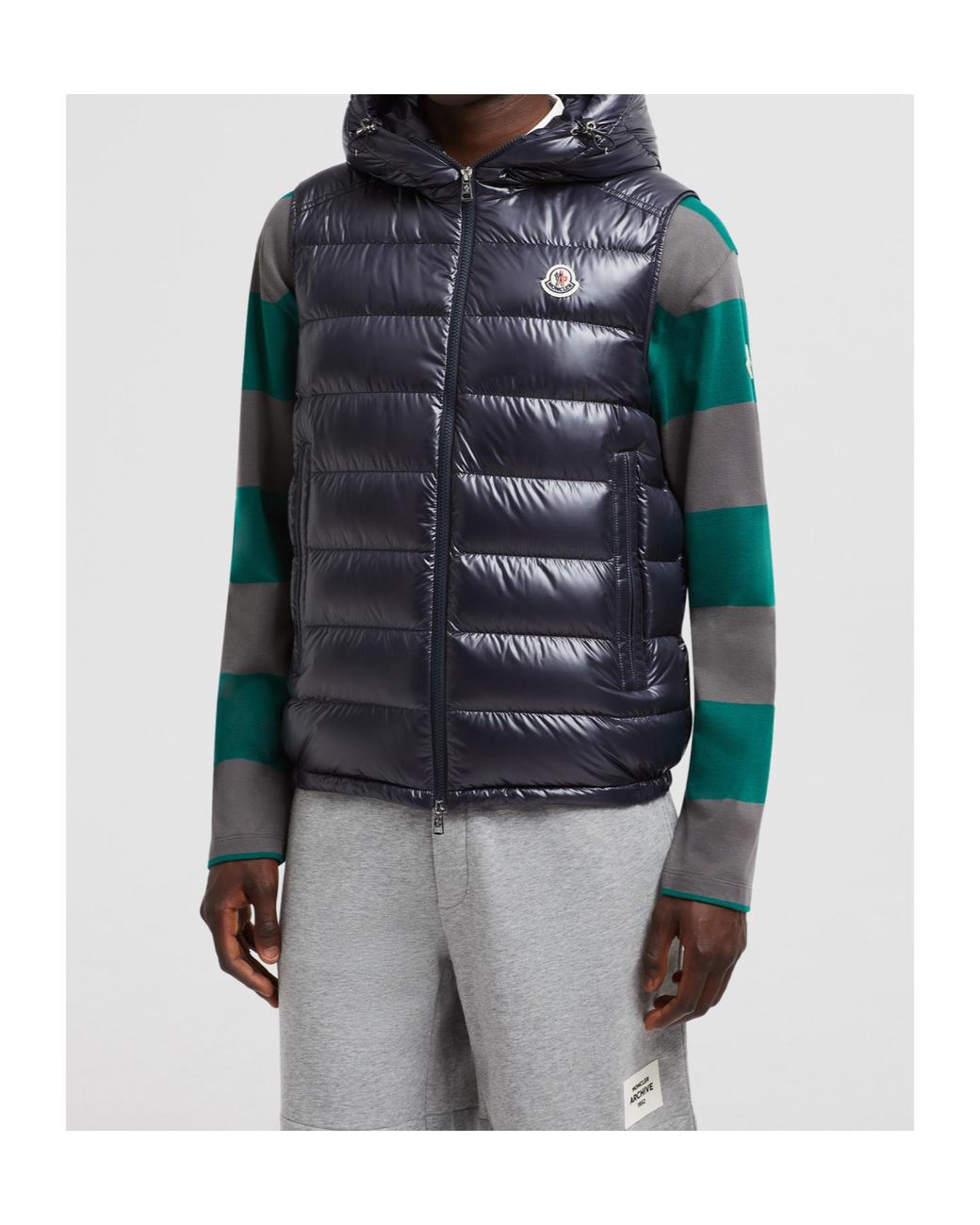 Moncler Black Barant Hooded Down Gilet for men