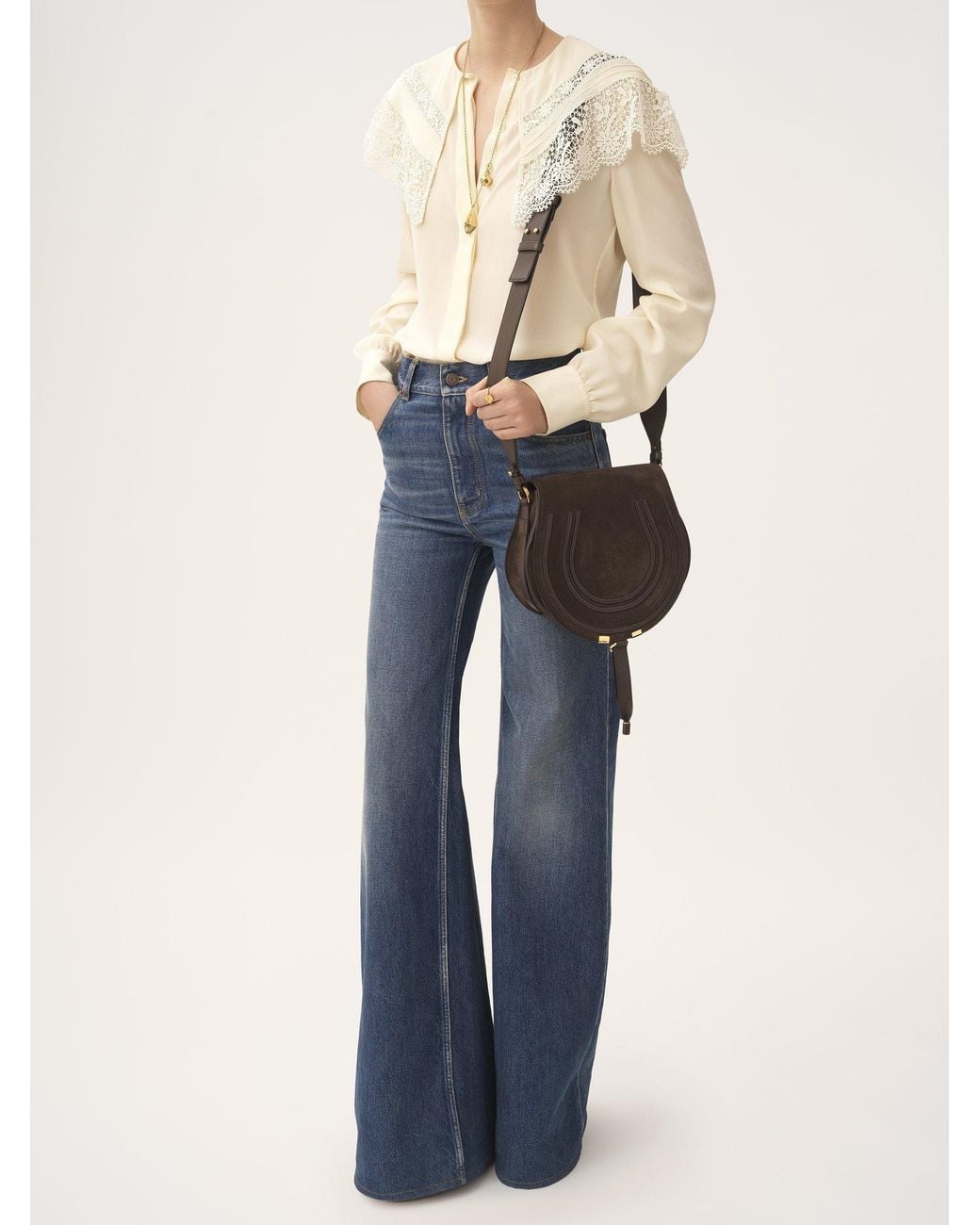 Chloé Black Chloé Marcie Foldover Top Crossbody Bag