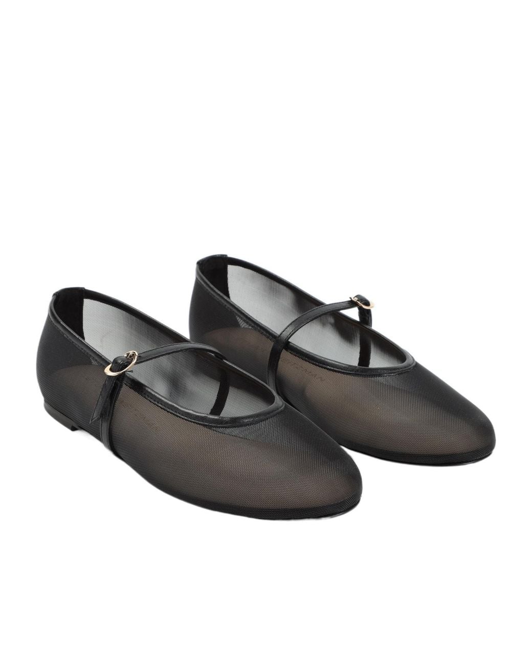 Stuart Weitzman Black Round Toe Ballet Shoes