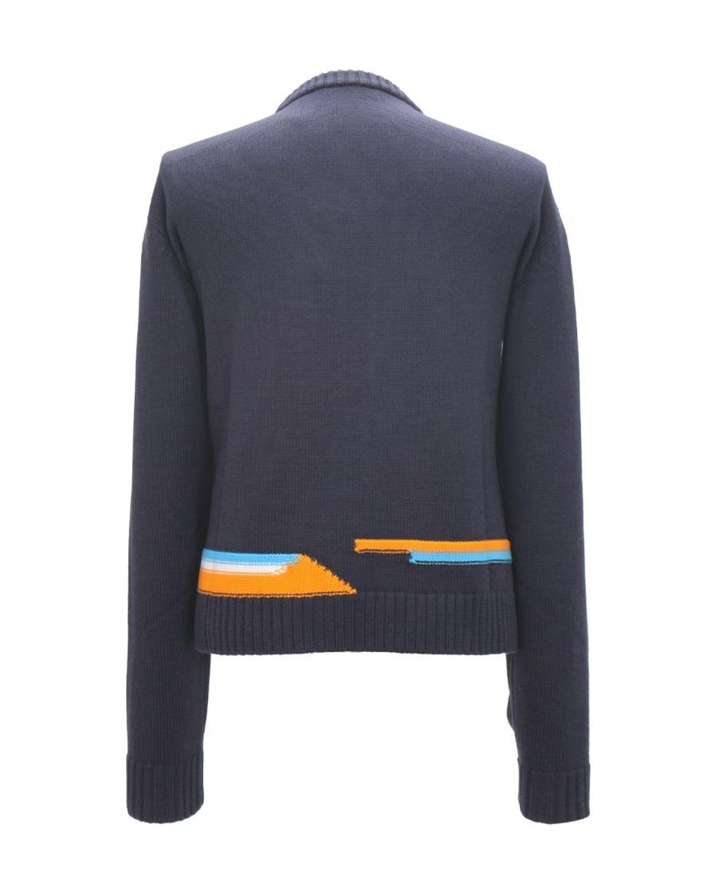 MCM Blue Pattern Logo Embroidered Sweater for men