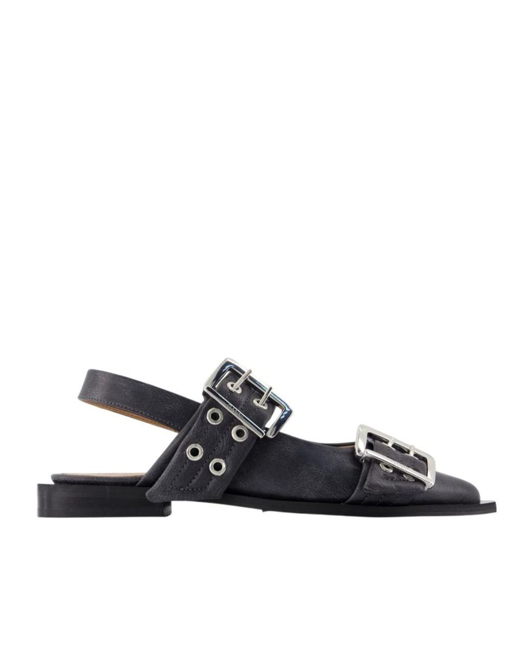 Ganni Multicolor Buckle Detailed Ballerinas Shoes