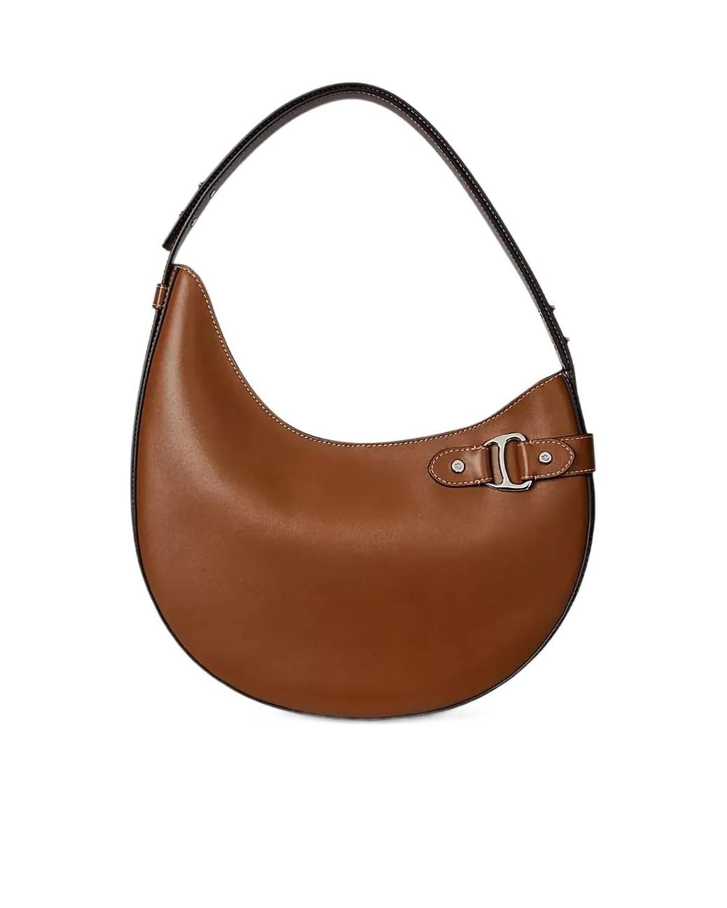 Ralph Lauren Brown Buckle-Detail Shoulder Bag