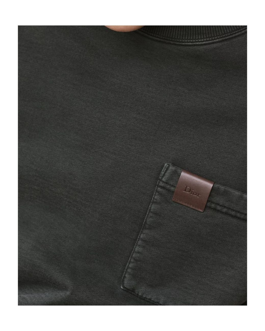 Dior Gray Homme Patch Pocket Fleece Sweatshirt for men