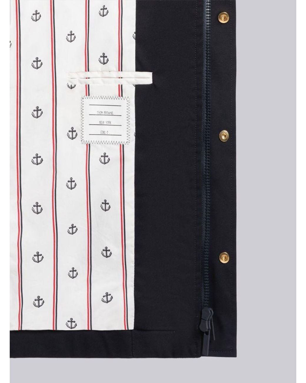 Thom Browne Red Hooded Cropped Sleeved Parka for men