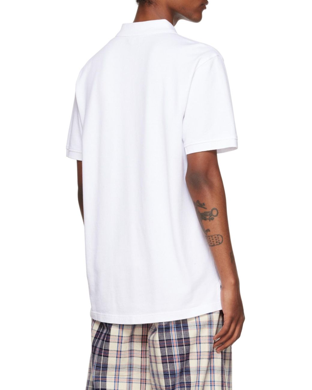 KENZO White Logo Embroidered Short-Sleeved Polo Shirt for men