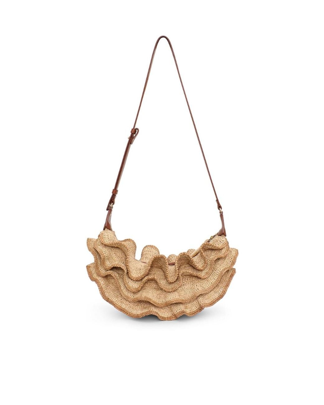 Zimmermann White Goldentime Ruffle Shoulder Bag
