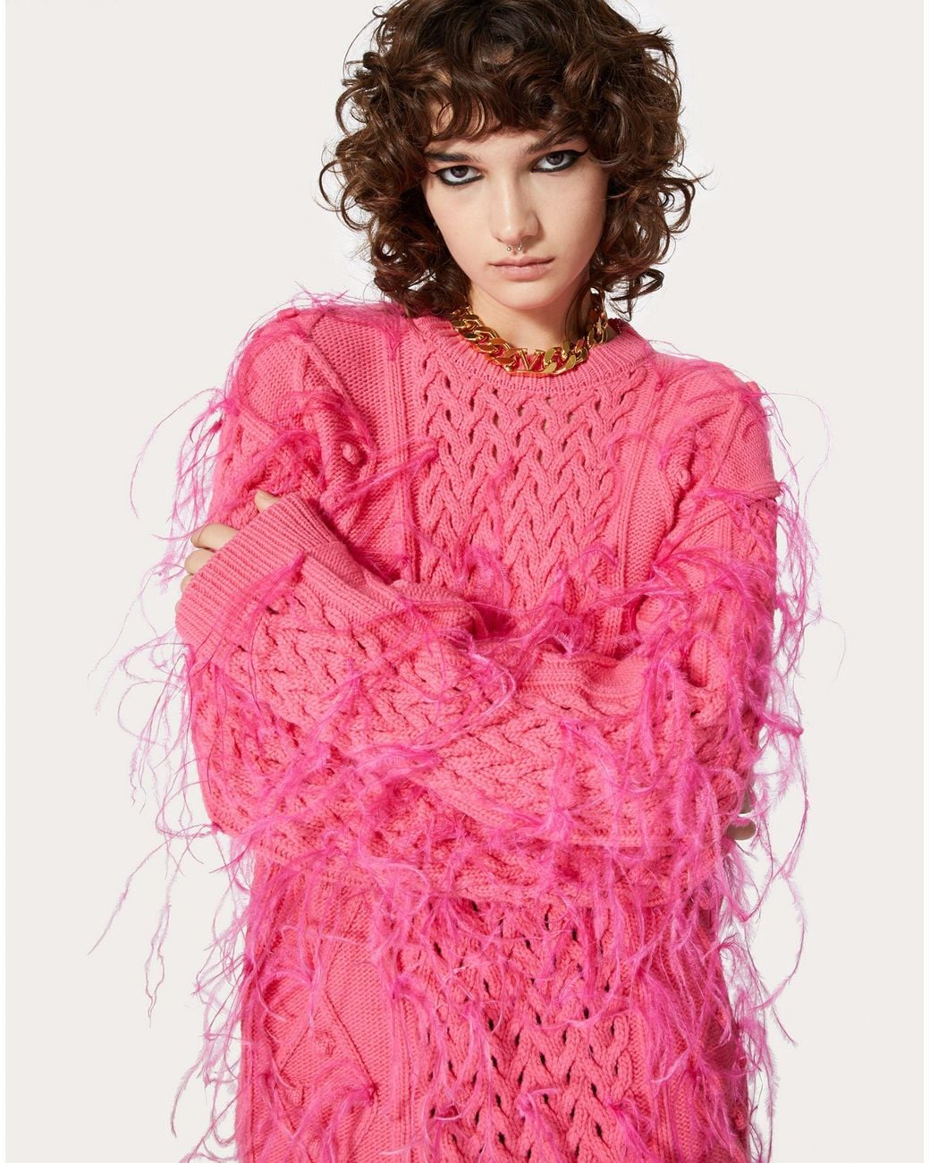 Valentino Pink Embroidered Pullover
