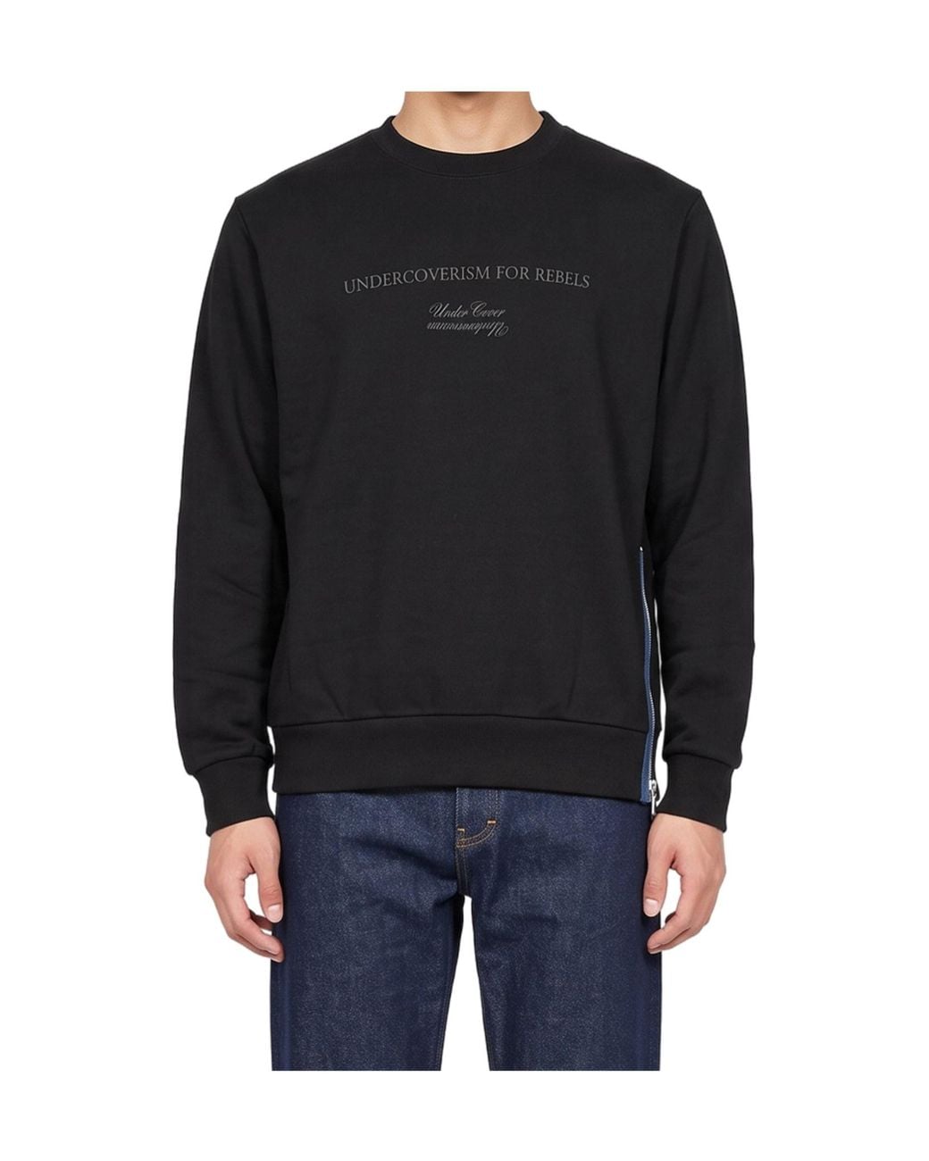 Undercover Black Logo Printed Crewneck Sweatshirt for men