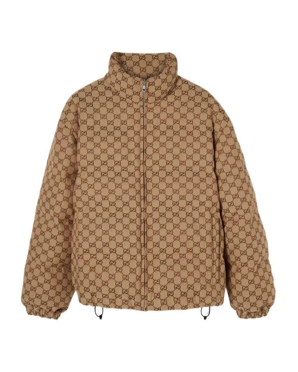 Gucci Brown Gg Zip-Up Bomber Jacket