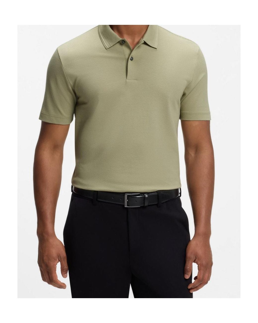 Boss Green Honeycomb Textured Polo Shirt for men