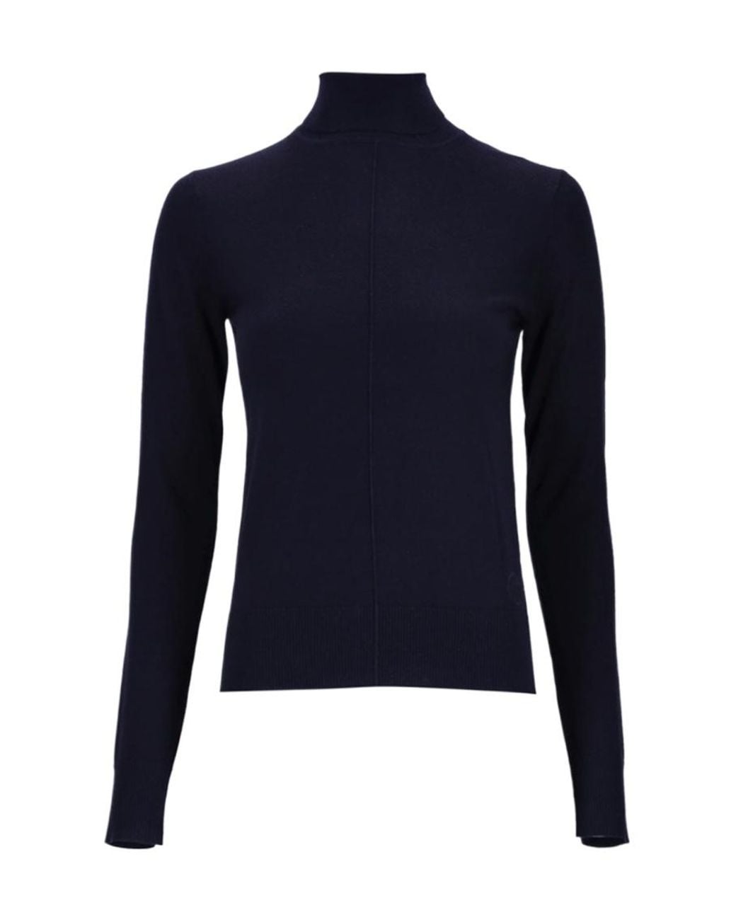 Chloé Blue Chloé Logo Embroidered Turtleneck Knit Jumper