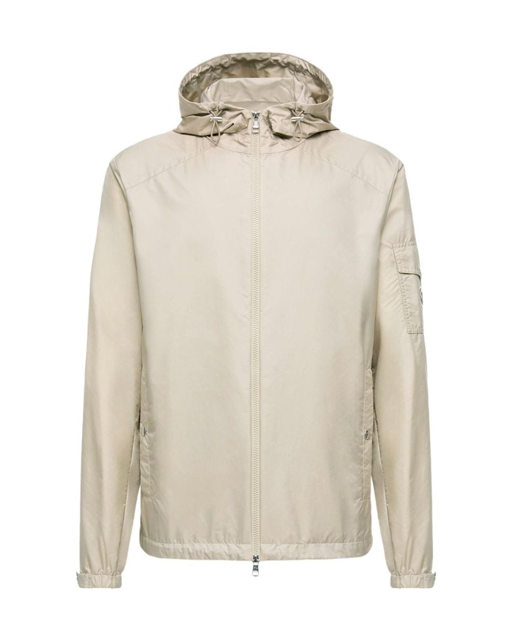 Moncler White Logo Hooded Jacket for men