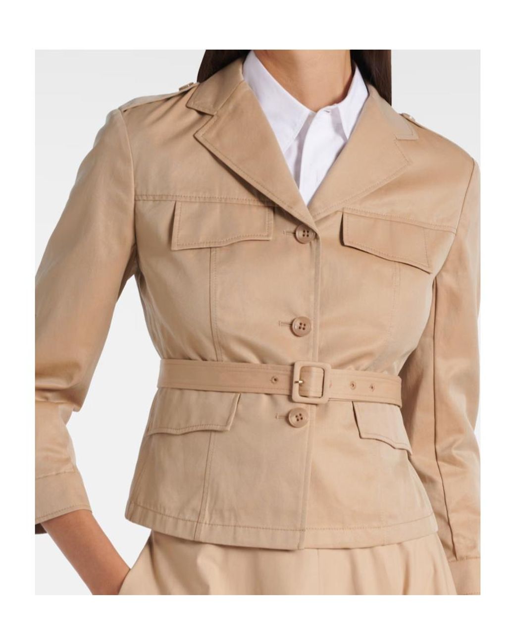 Dorothee Schumacher Natural Lapel Long-Sleeved Trench Coat