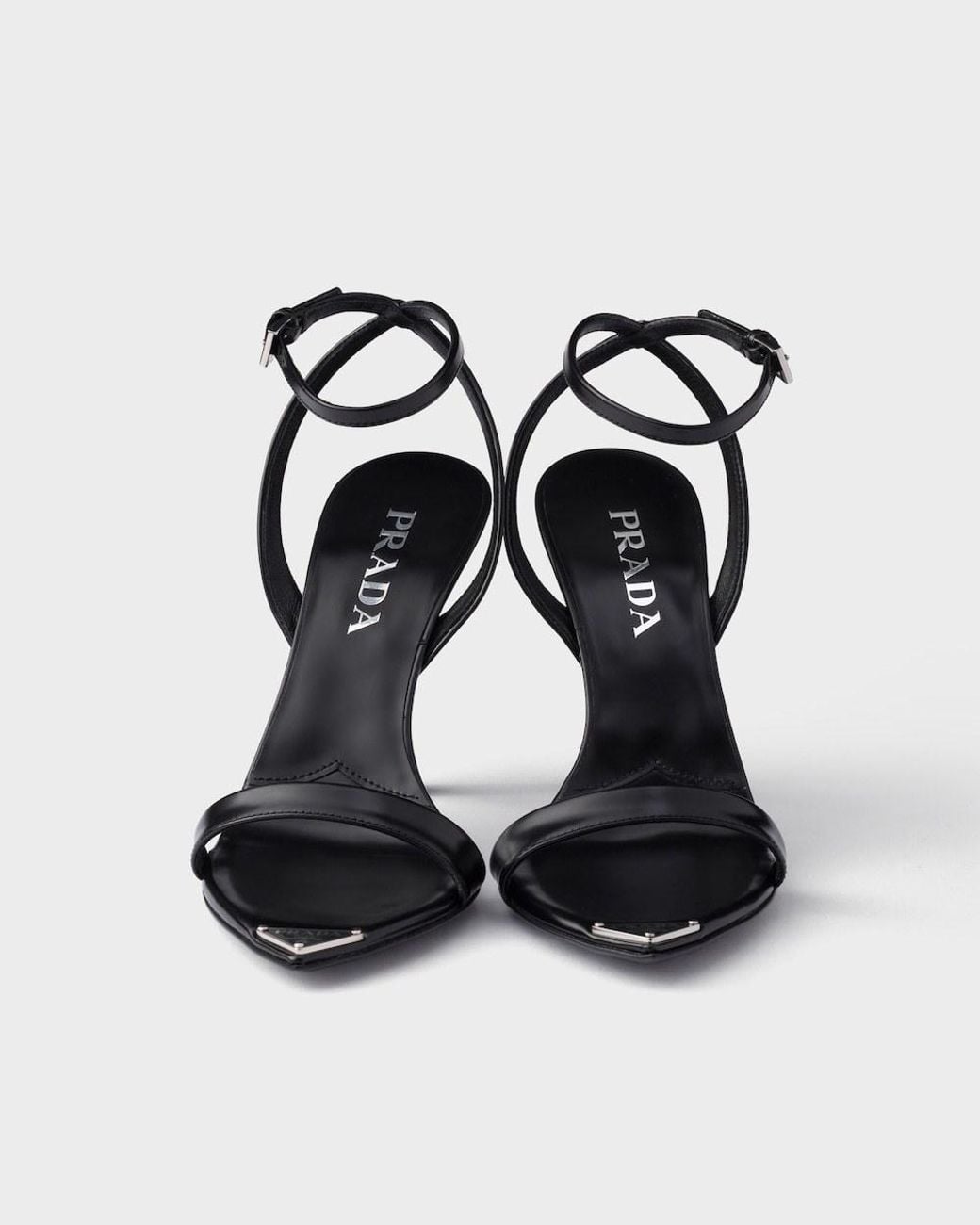 Prada White Brushed Leather Sandals