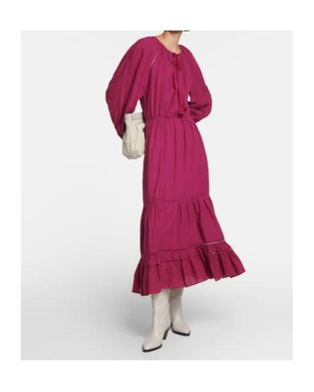 Isabel Marant Purple Latifa Cotton And Linen-Blend Midi Dress