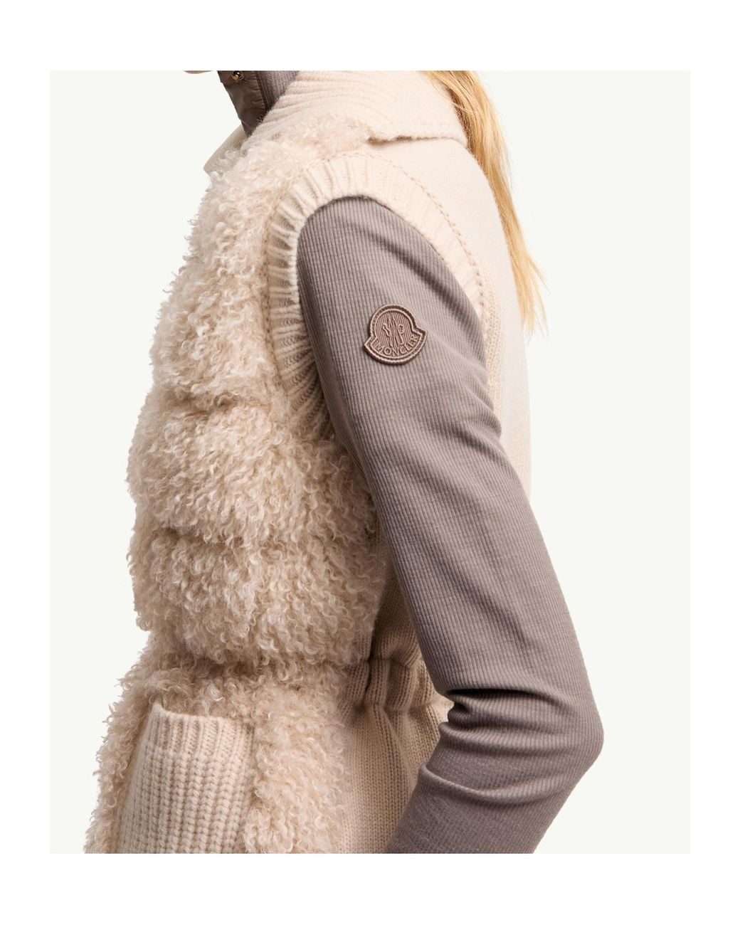 Moncler Natural Drawstring Zip-Up Padded Gilet