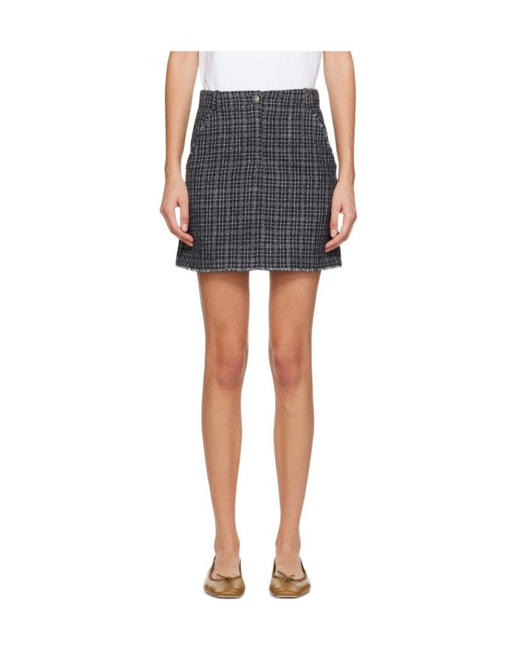 A.P.C. Black Rebekah Tweed Miniskirt