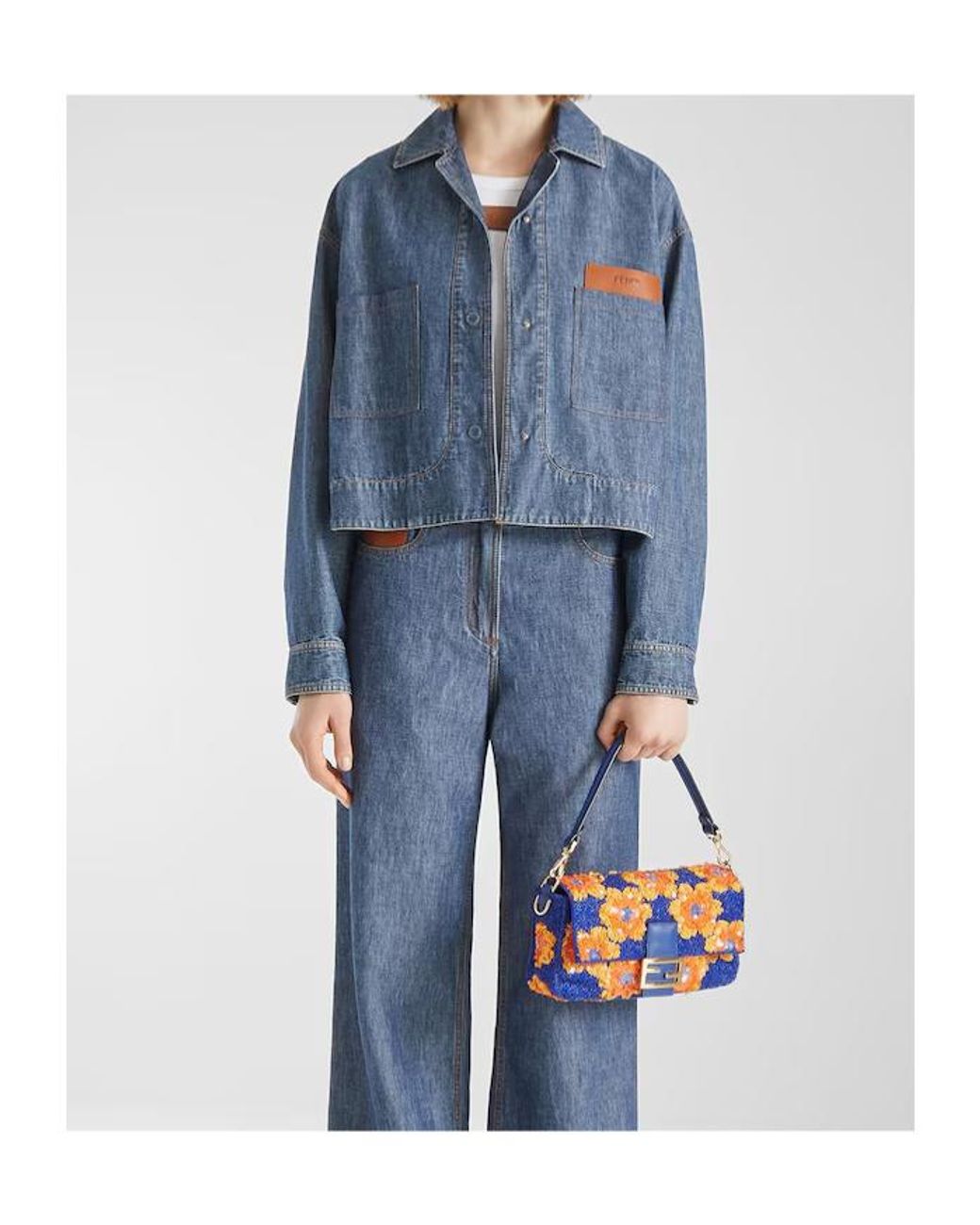 Fendi Blue Chambray Short Jacket