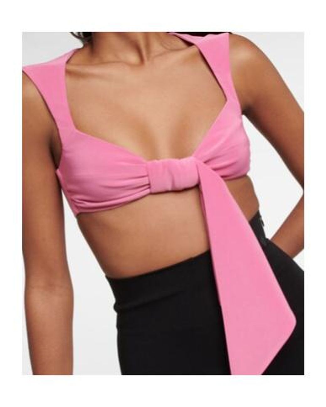 The Attico Pink Jersey Crop Top
