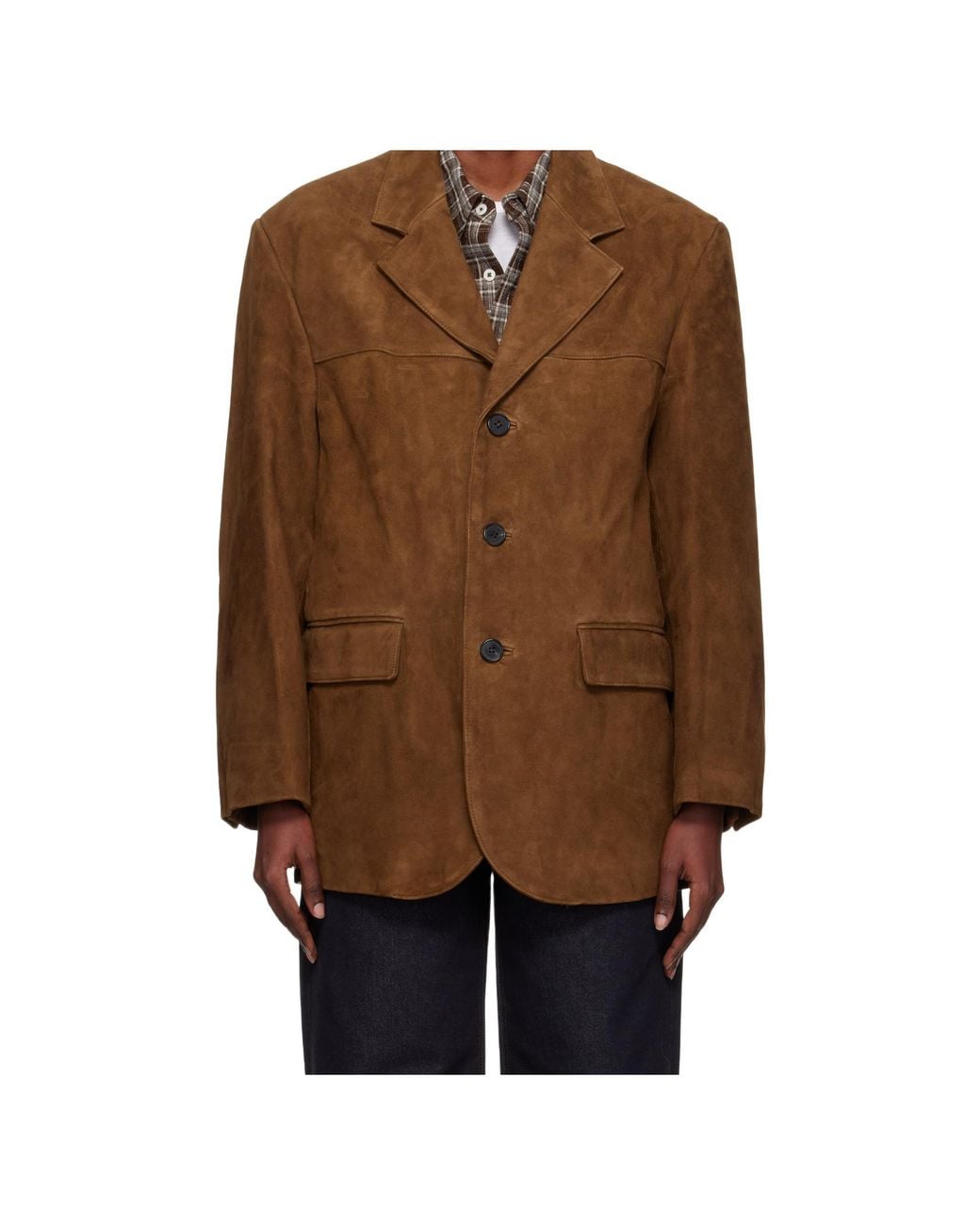 DUNST Brown Single-Breasted Suede Jacket