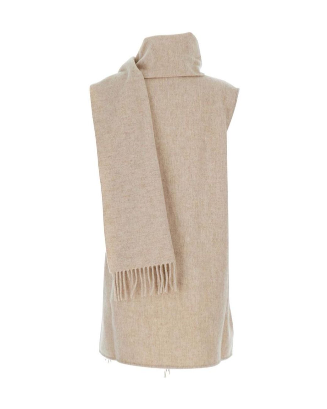 Fabiana Filippi Natural Fringed High-Neck Cape