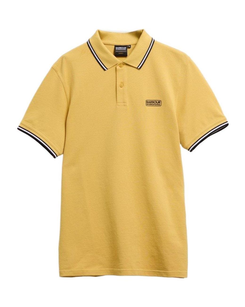 Barbour Yellow Evan Logo Polo Shirt for men
