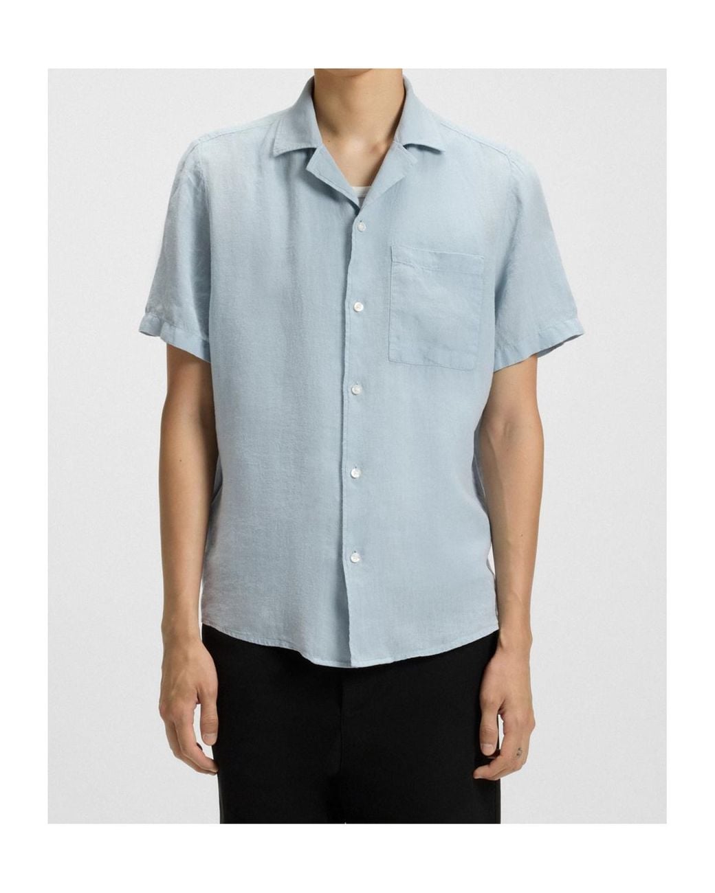 Boss Blue Short-Sleeve Button-Up Shirt for men