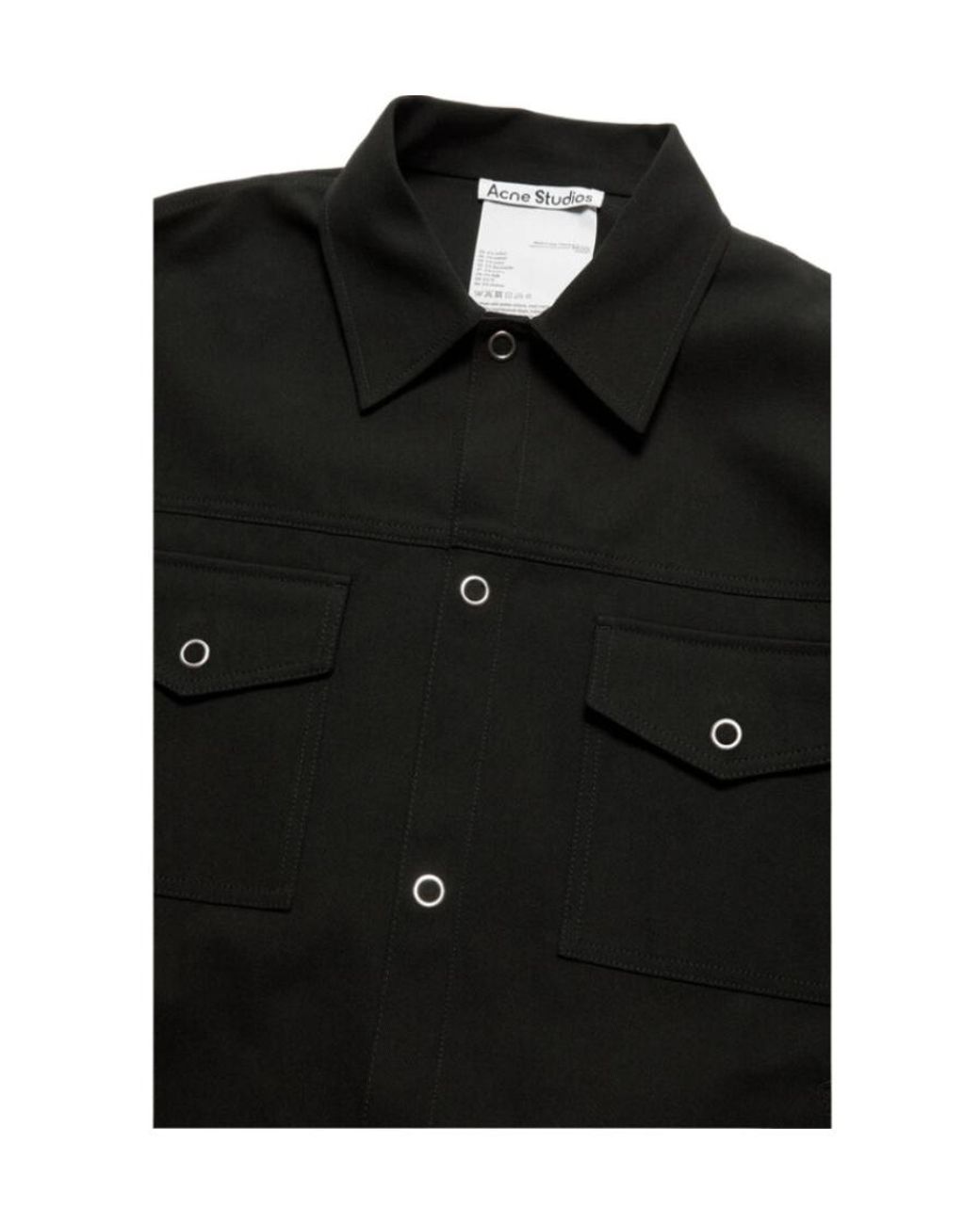 Acne Black Classic-Collar Shirt Jacket for men