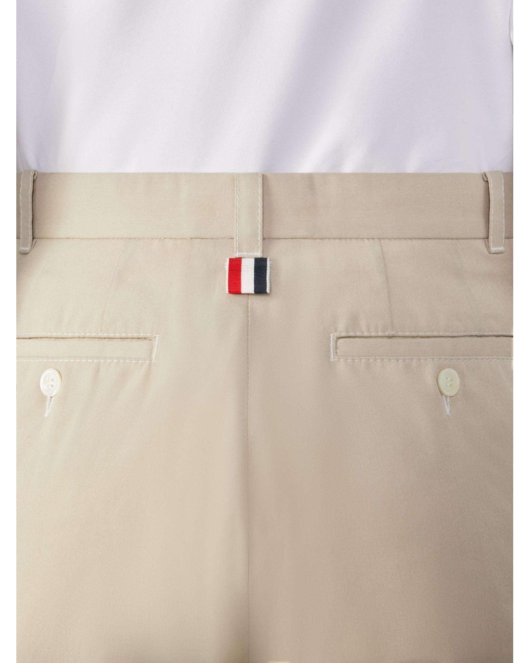 Thom Browne Natural Mid-Rise Straight-Leg Tailored Trousers for men
