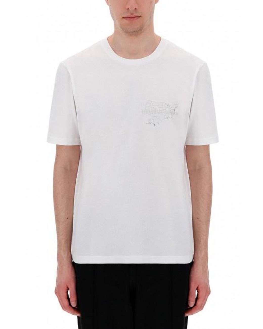 Helmut Lang White Printed T-Shirt for men
