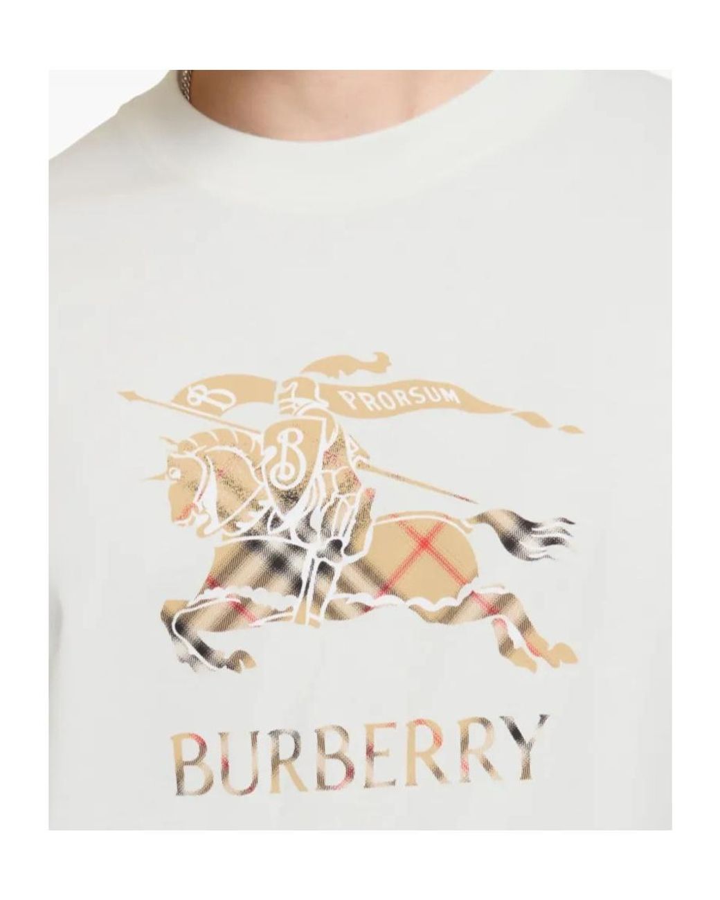Burberry White Long Sleeve T-Shirt Chalk for men