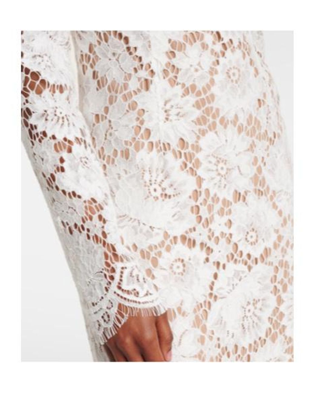 Self-Portrait White Maxi Dress With Long Sleeves