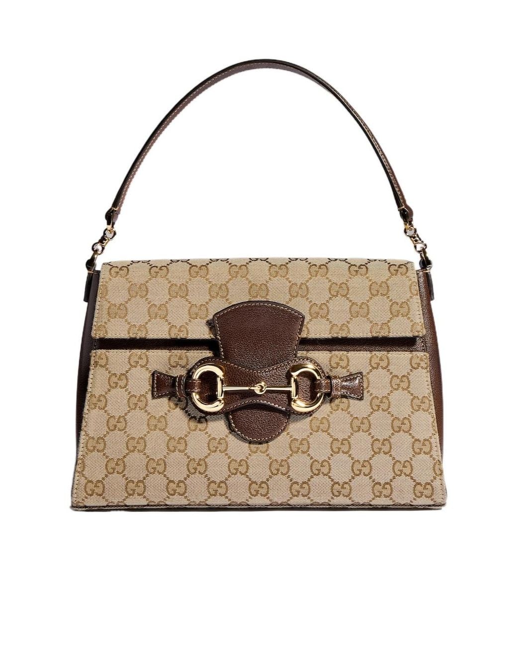 Gucci Natural Horsebit Duomo Medium Top Handle Bag