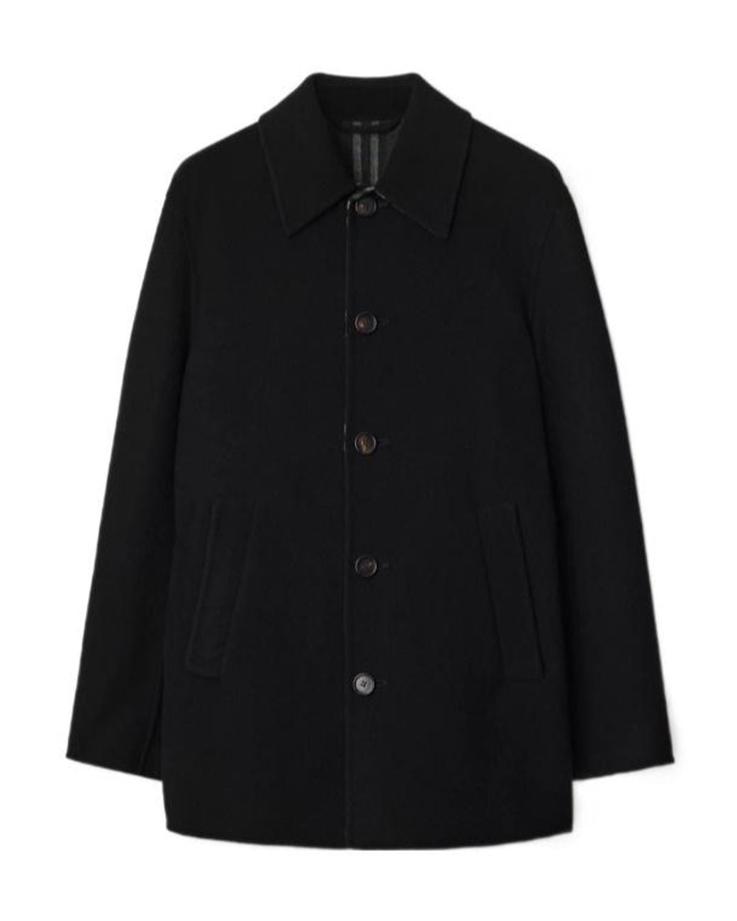 Burberry Black Wool Car Coat for men