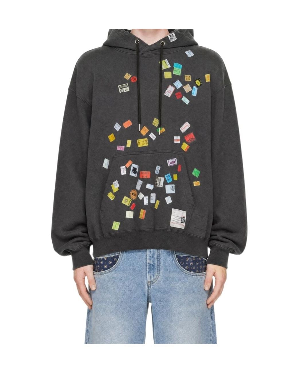 Maison Mihara Yasuhiro Gray Printed Hooded Sweatshirt for men
