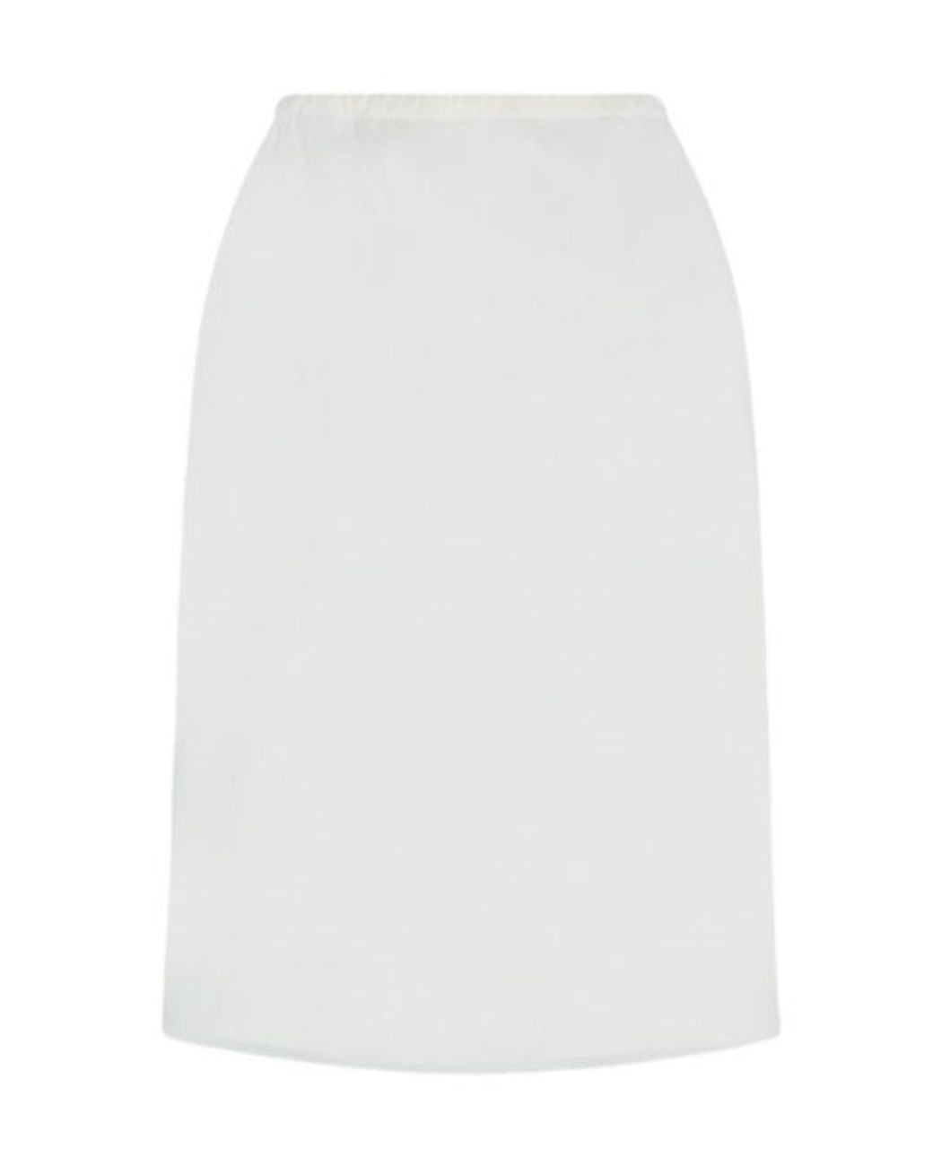 The Row White Ivera Chiffon Pencil Skirt