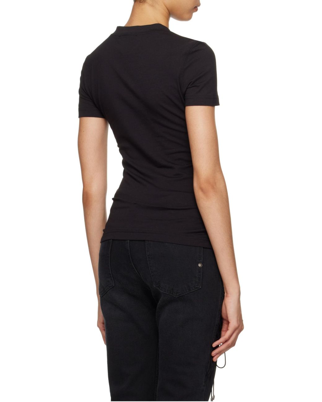Versace Jeans Black Couture Logo Embellished Top
