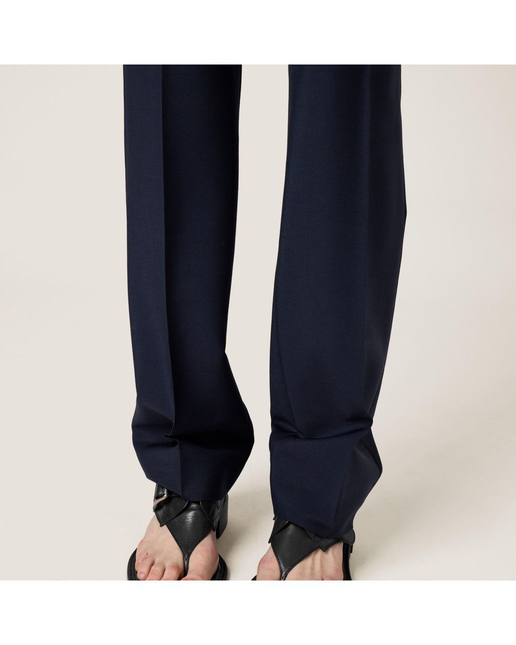 Miu Miu Blue Tailored Straight-Leg Pants
