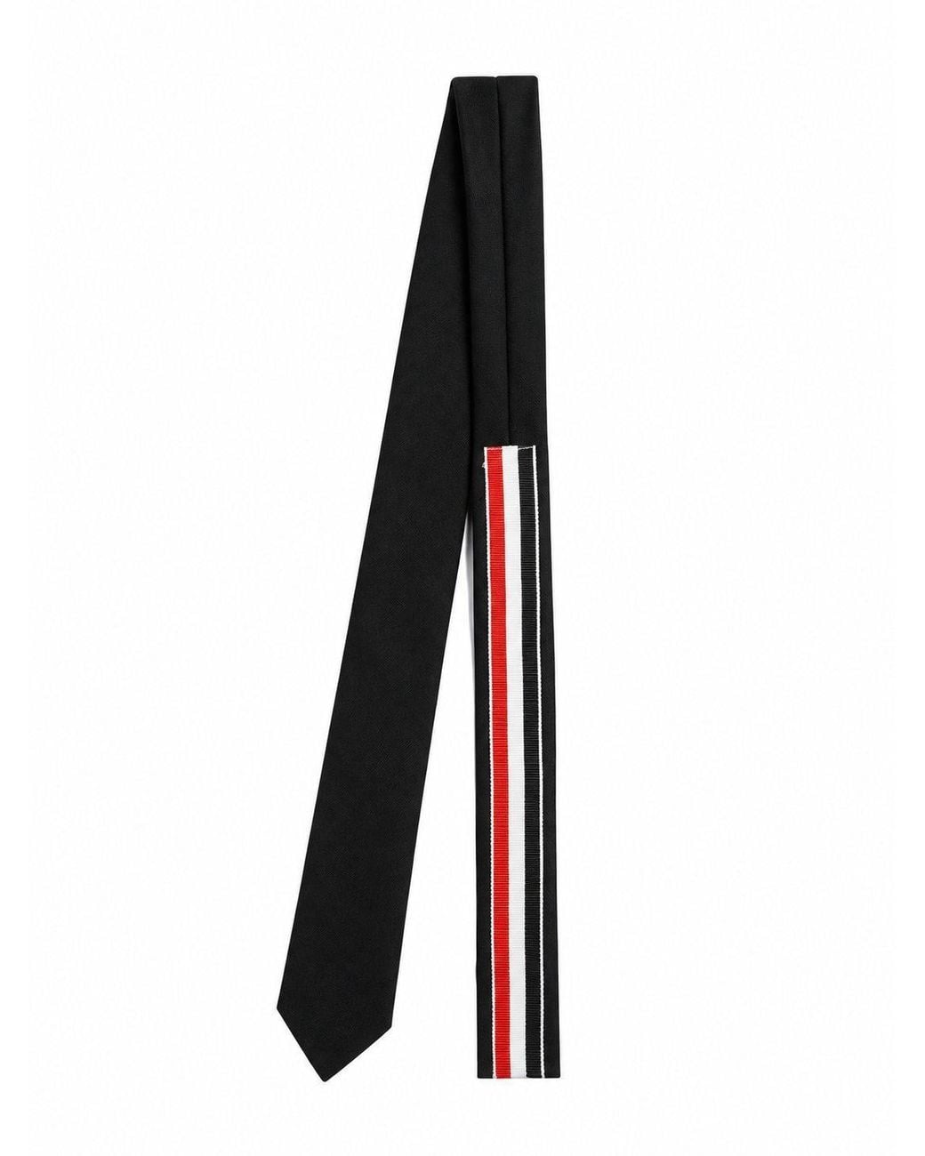 Thom Browne Black Twill Classic Tie for men