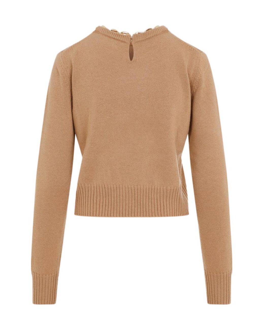 Rabanne Natural Embellished Crewneck Jumper