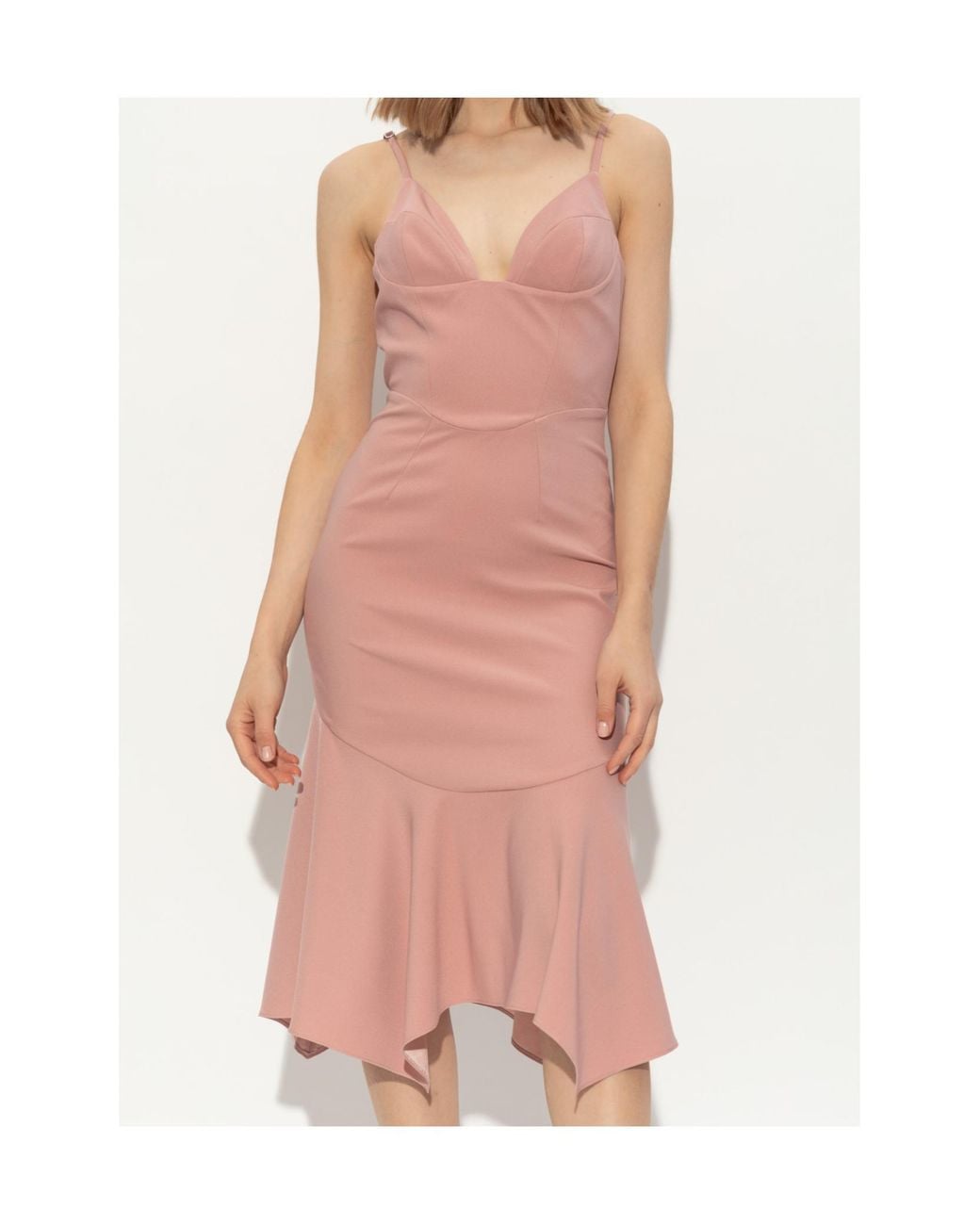 DSquared² Pink Corset Style Midi Strappy Dress