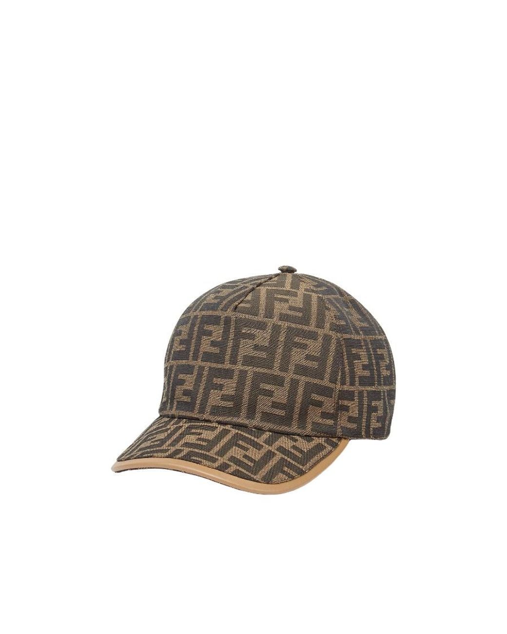 Fendi Brown Ff Jacquard Curved-Peak Baseball Cap for men